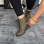 Women's buckle strap hidden wedge ankle boots in green