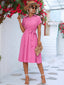 Women's Button Up Shirt Dress with Waist Tie