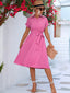 Women's Button Up Shirt Dress with Waist Tie
