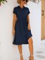 Women's Button Up Shirt Dress with Waist Tie