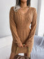 Women's Cable Knit Peplum Sweater Dress