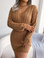 Women's Cable Knit Peplum Sweater Dress