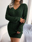 Women's Cable Knit Peplum Sweater Dress