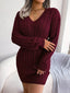 Women's Cable Knit Peplum Sweater Dress