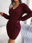 Women's Cable Knit Peplum Sweater Dress
