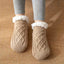 Women's Cable Knit Slipper Socks with Soft Lining and Non-Slip Sole
