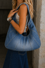 Women's Casual Everyday Denim Blue Shoulder Bag Tote in light blue