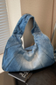 Women's Casual Everyday Denim Blue Shoulder Bag Tote