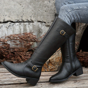 Women's classic riding knee high boots in black