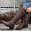 Women's classic riding knee high boots in dark brown