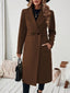 Women's classic wool blend coat in brown