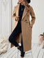 Camel wool blend coat worn open