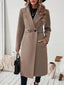 Women's classic wool blend coat in coffee brown