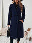 Women's classic wool blend coat in dark blue