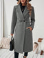 Women's classic wool blend coat in grey