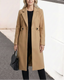 Women's classic wool blend coat in khaki camel