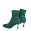 Green clear heel ankle boot product shot