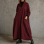 Women's Cocoon Mock Neck Maxi Dress with Pockets in burgundy