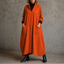 Women's Cocoon Mock Neck Maxi Dress with Pockets in orange