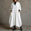 Women's Cocoon Mock Neck Maxi Dress with Pockets in white
