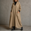 Women's Cocoon Mock Neck Maxi Dress with Pockets in khaki