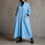 Women's Cocoon Mock Neck Maxi Dress with Pockets in sky blue