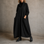 Women's Cocoon Mock Neck Maxi Dress with Pockets in black