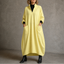 Women's Cocoon Mock Neck Maxi Dress with Pockets in yellow