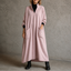 Women's Cocoon Mock Neck Maxi Dress with Pockets in pink