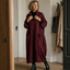 Women's Cocoon Mock Neck Maxi Dress with Pockets