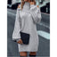 Women's Cold Shoulder Turtleneck Sweater Dress in gray