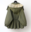 Women's color block hooded trench coat in green