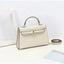 Women's Compact Vegan Leather Satchel Bag with Removable Strap