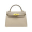 Women's Compact Vegan Leather Satchel Bag with Removable Strap in beige