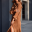 Women's Corduroy Button Front Shirt Dress in brown