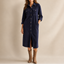 Women's Corduroy Button Front Shirt Dress in navy