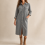 Women's Corduroy Button Front Shirt Dress in gray