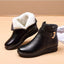 Women's cozy buckle ankle boots in black