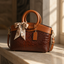 Women's Croc-Embossed Vegan Leather Tote Bag with Round Handles and Strap