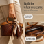 Women's Croc-Embossed Vegan Leather Tote Bag with Round Handles and Strap