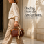 Women's Croc-Embossed Vegan Leather Tote Bag with Round Handles and Strap