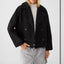 Women's cropped double breasted peacoat in black