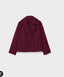 Women's cropped double breasted peacoat in burgundy