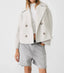 Women's cropped double breasted peacoat in white