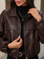 Spread collar and zip detail