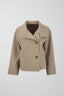 Women's cropped wool blend peacoat in beige