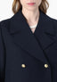 Women's cropped wool blend peacoat in navy