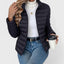 Women's cropped lightweight quilted puffer jacket in black