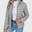 Women's cropped lightweight quilted puffer jacket in grey