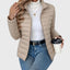 Women's cropped lightweight quilted puffer jacket in khaki